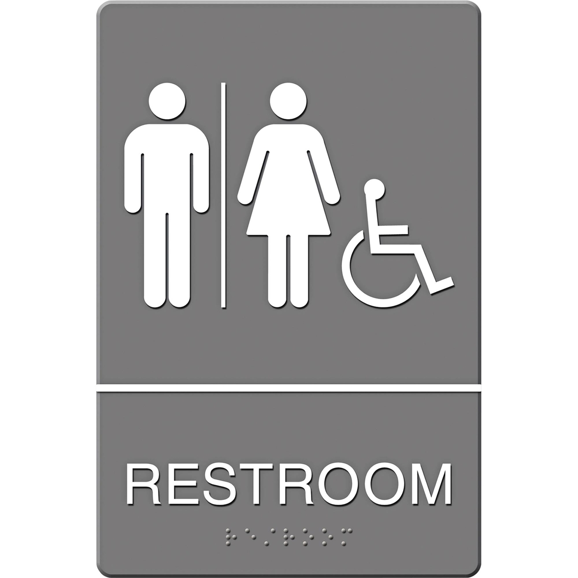 Headline Sign Ada Restroom/wheelchair Accessible Tactile Symbol Sign, 6 ...