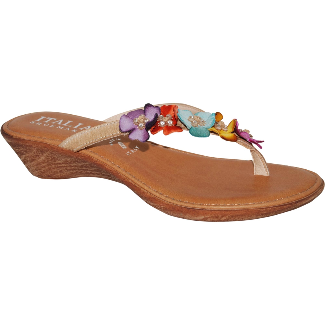 Italian Shoemakers Marisol Flowered Thong Wedge Sandals | Atg Archive ...