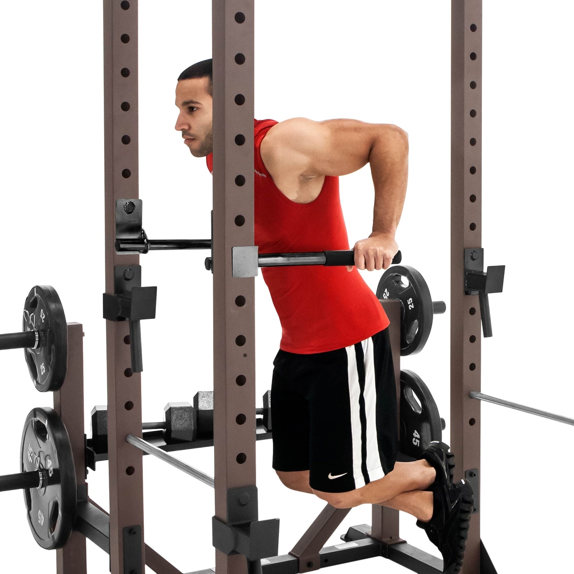 Marcy Steel Body Deluxe Cage System with Dumbbell and Plate Storage Rack - Image 4 of 5