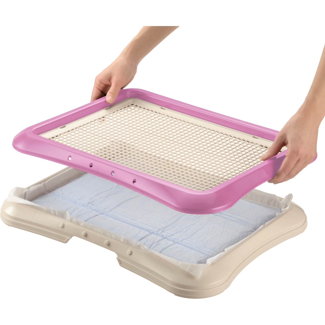 Richell Paw Trax Pink Mesh Training Tray - Image 3 of 4