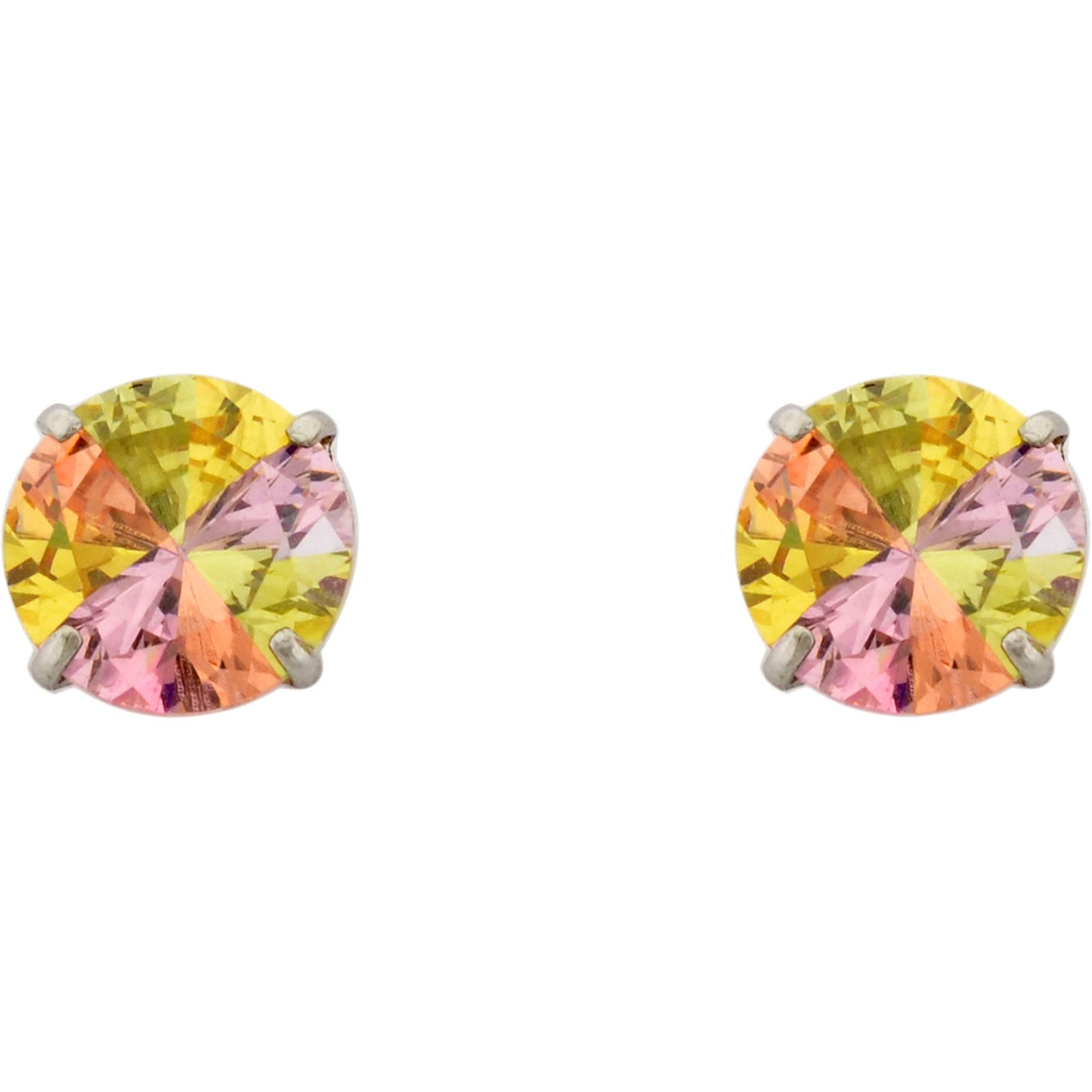 14k Yellow Gold 6mm Cubic Zirconia Round Lucky Stone Stud Earrings ...