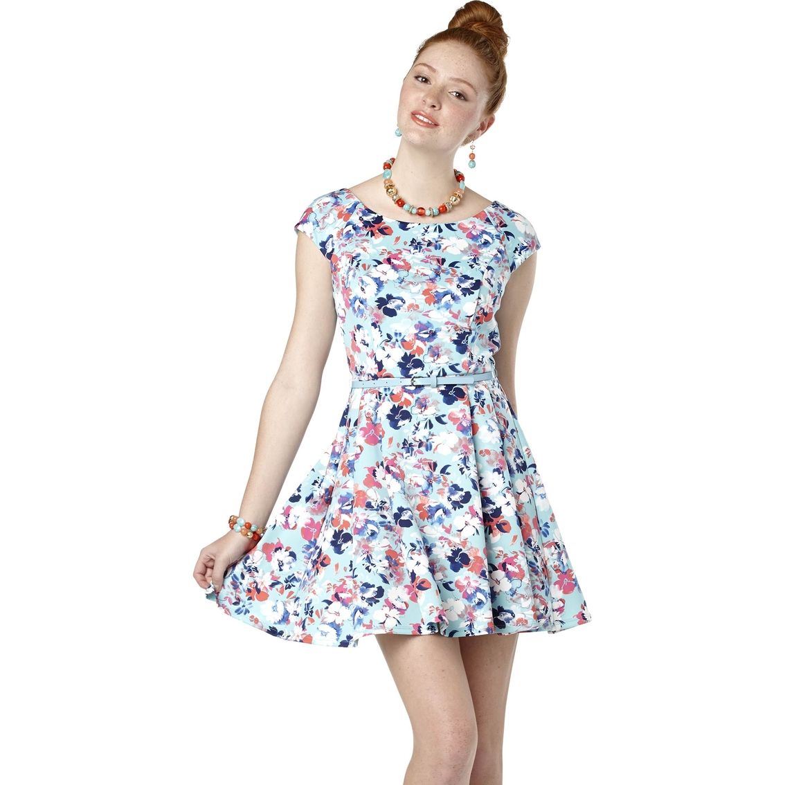 As U Wish Juniors Printed Fit And Flare Dress | Dresses | Holiday Gift ...