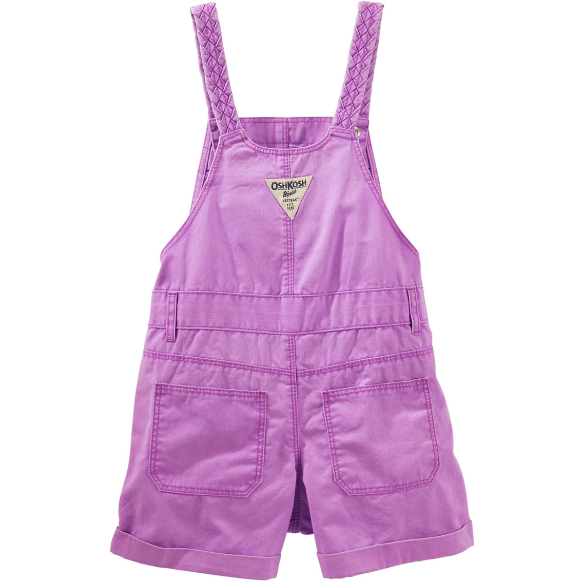 OshKosh B'Gosh Infant Girls Braided Strap Shortalls, Go Lightly Lilac Neon - Image 2 of 2