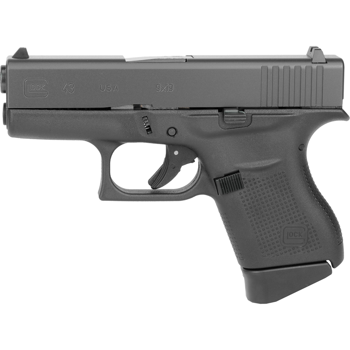 Glock 43 9MM 3.41 in. Barrel 6 Rds 2-Mags Pistol Black US Mfg - Image 2 of 3