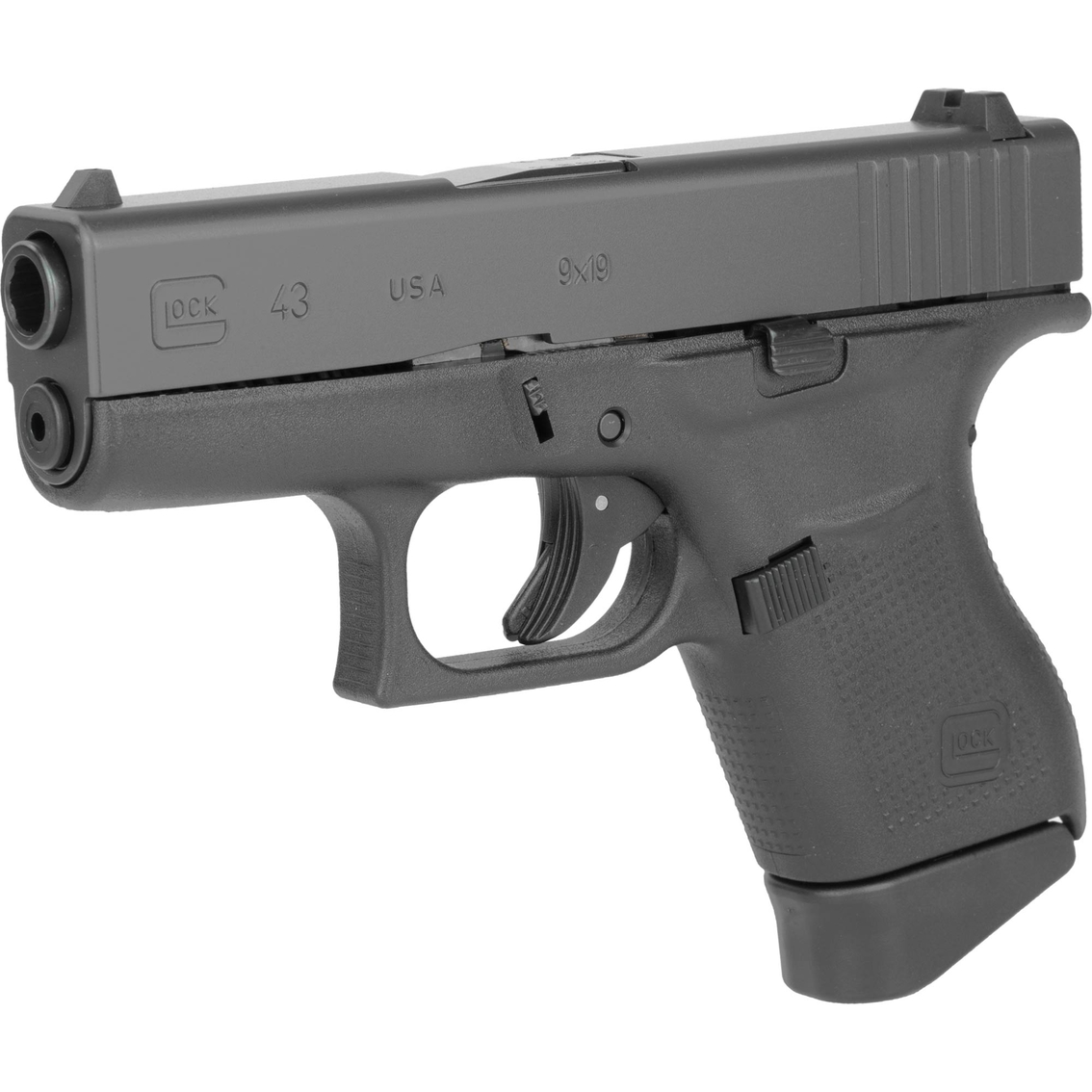 Glock 43 9MM 3.41 in. Barrel 6 Rds 2-Mags Pistol Black US Mfg - Image 3 of 3