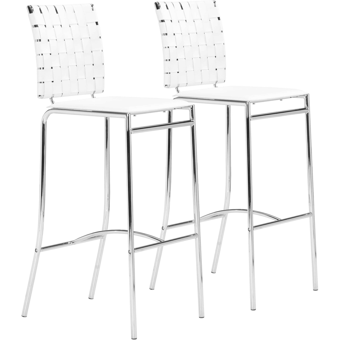 Zuo Modern Criss Cross Counter Chair in Espresso/Silver (Set of 2