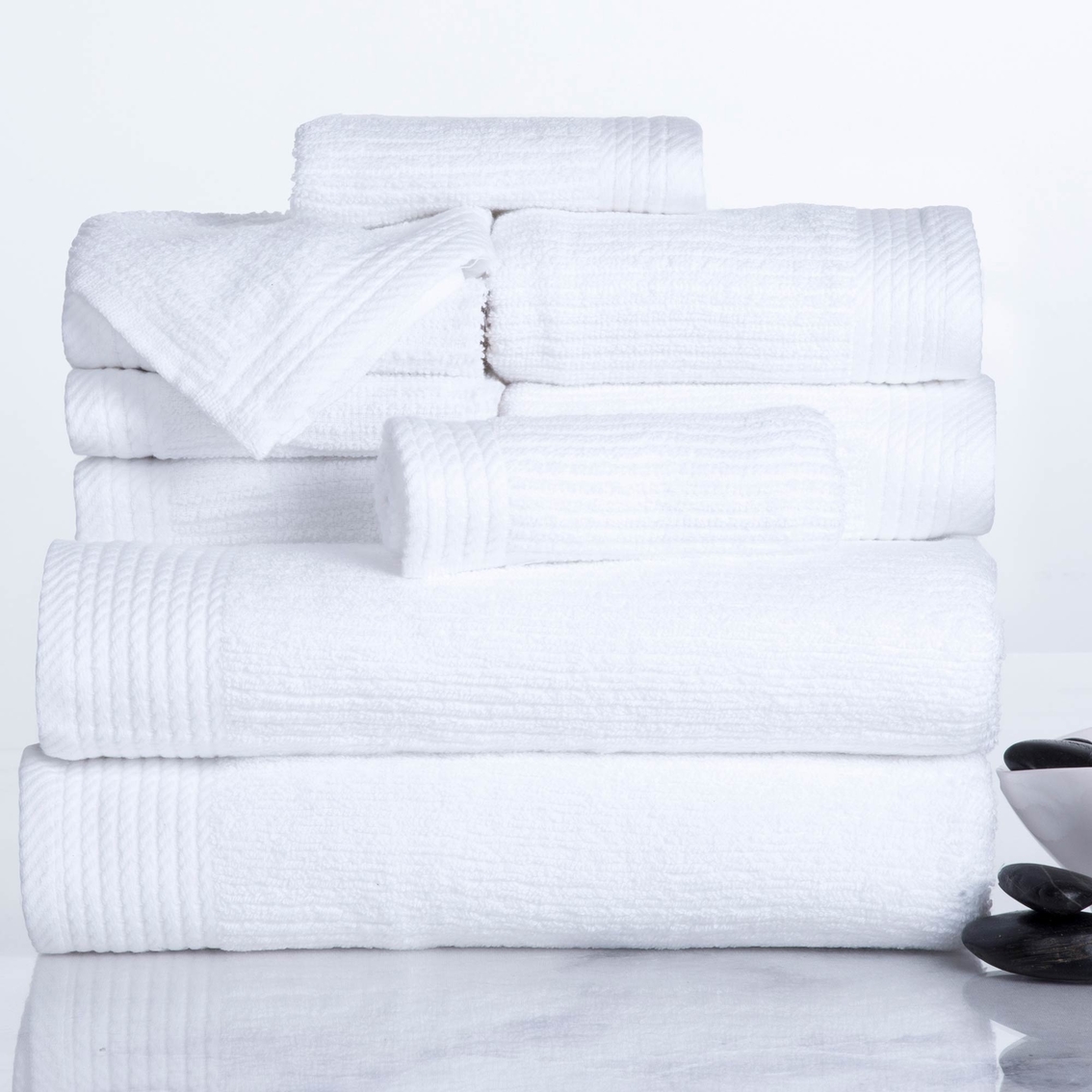 Lavish Home Ribbed 100% Cotton 10 pc. Towel Set - Image 2 of 5