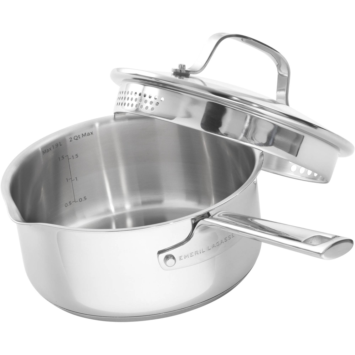 Emeril Stainless Steel 2 Qt. Saucepan With Lid, Sauce & Steamer Pots, Household
