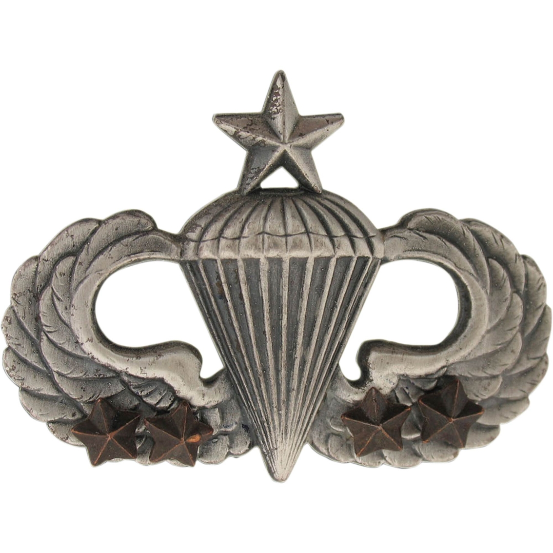 Army Combat Parachutist Fourth Award Senior Pin On Badges Silver