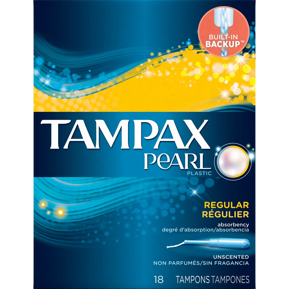 Tampax Pearl Regular Absorbency Unscented Tampons 18 Ct., Feminine  Products, Beauty & Health