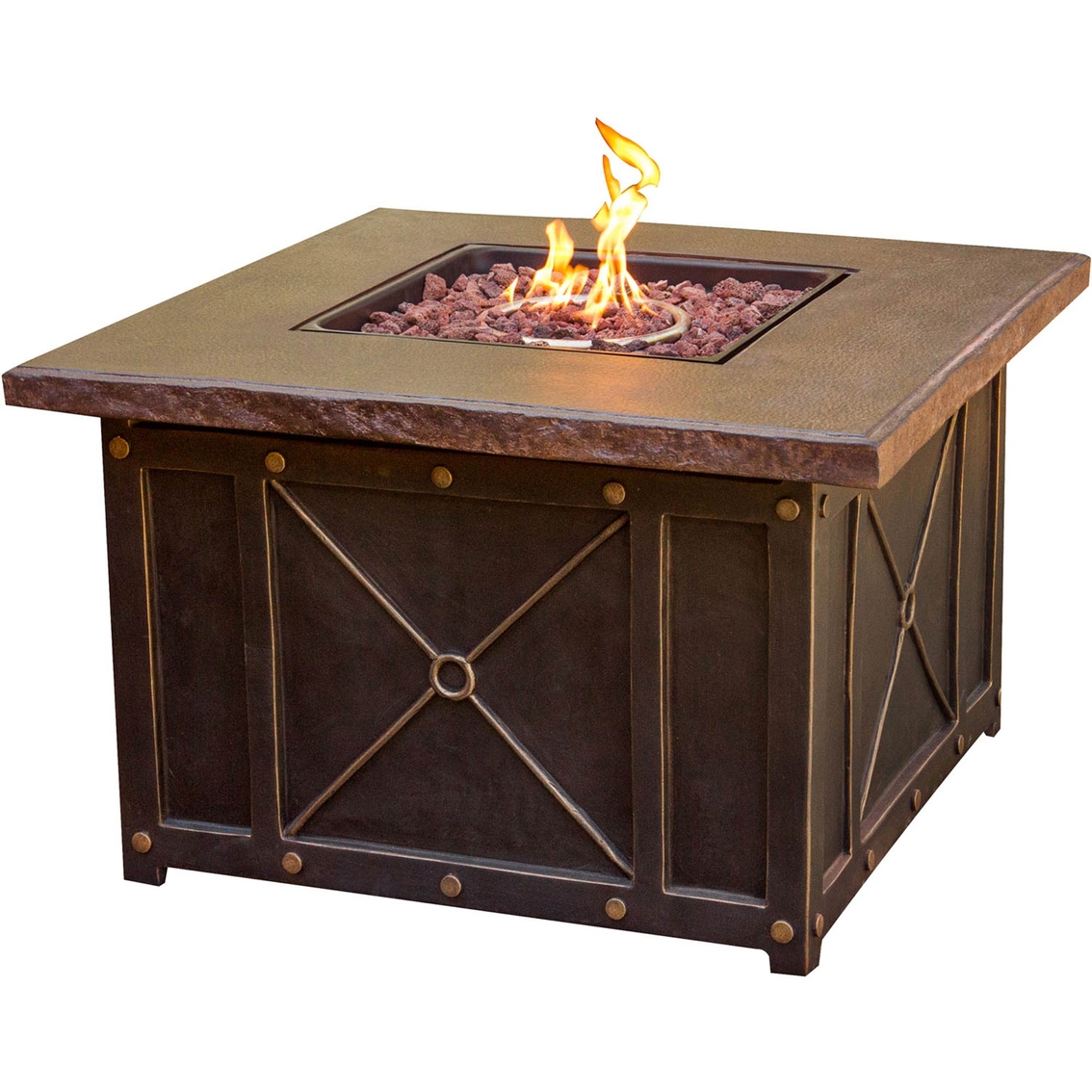 Hanover Traditions 2 pc. Outdoor Lounge Set with Durastone Fire Pit - Image 2 of 4