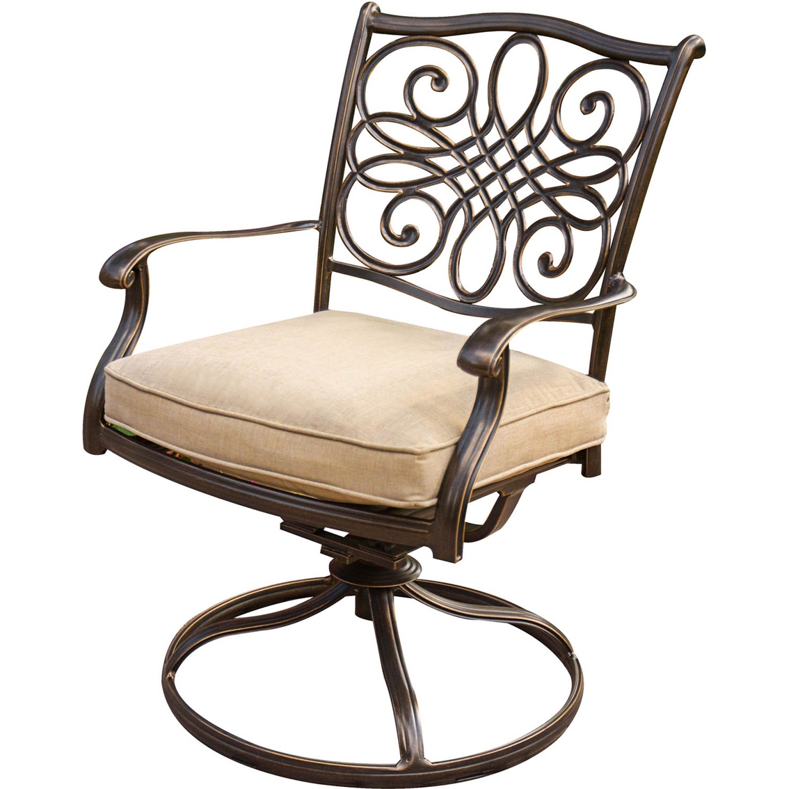 Hanover Traditions 9 pc. Outdoor Dining Set with Square Table and 8 Swivel Rockers - Image 3 of 3