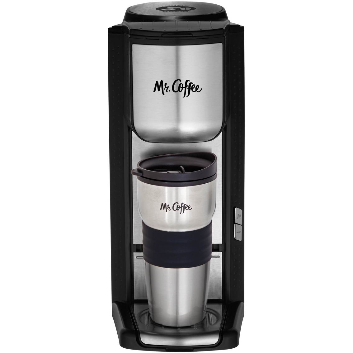 .com  Mr. Coffee Single Cup Coffee Maker with Travel Mug and Built-In  Grinder: Coffee Cups & Mugs