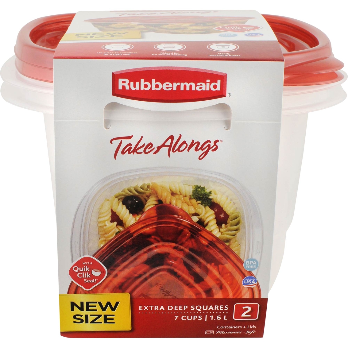 Rubbermaid Takealongs 7 Cup Square Food Storage Container 2 Pk