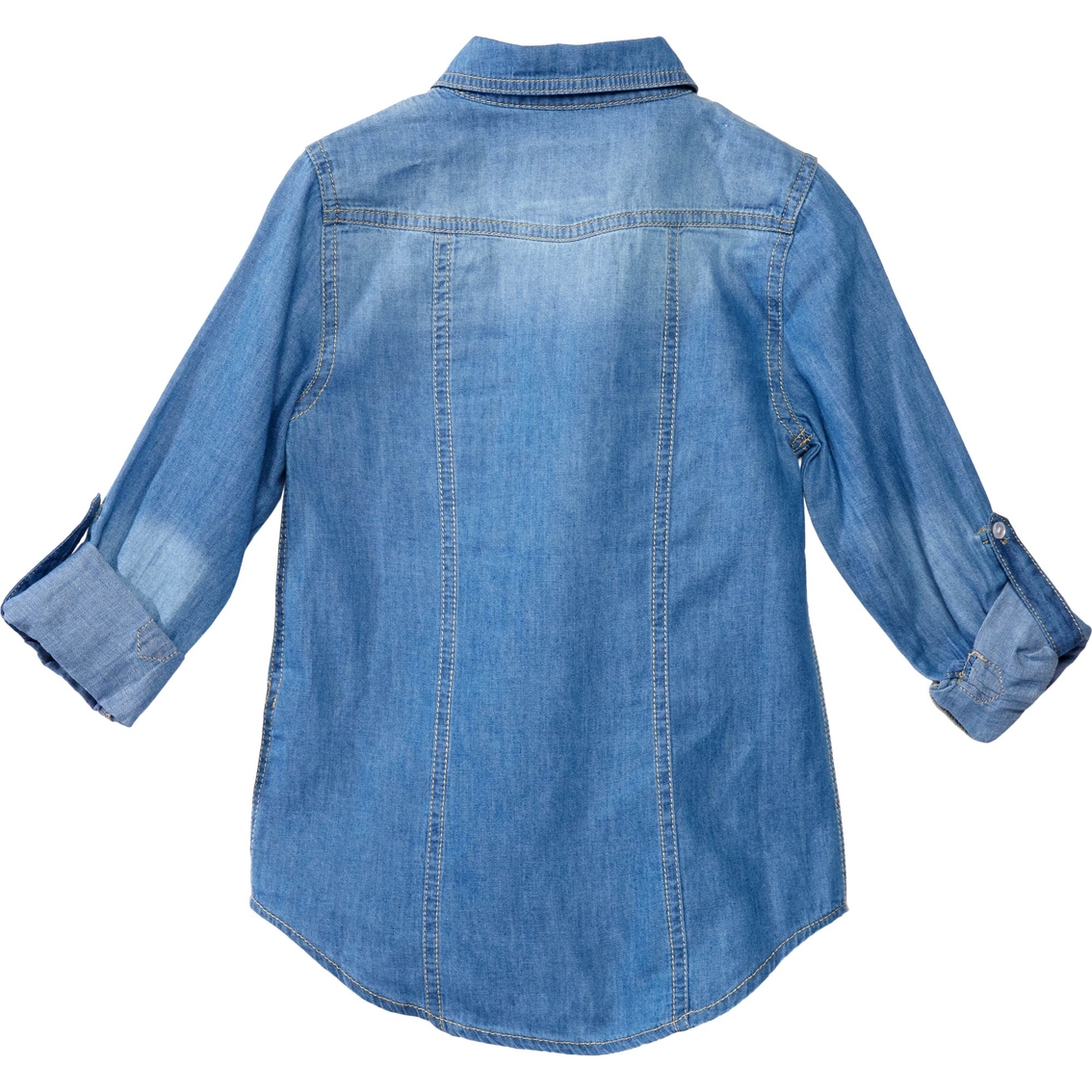 YMI Girls Roll Tab Chambray Top - Image 2 of 3