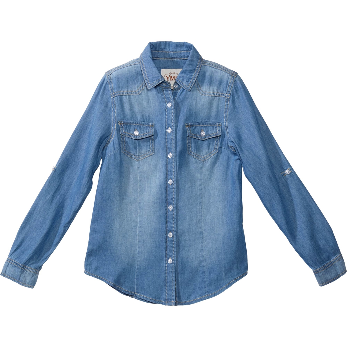 YMI Girls Roll Tab Chambray Top - Image 3 of 3
