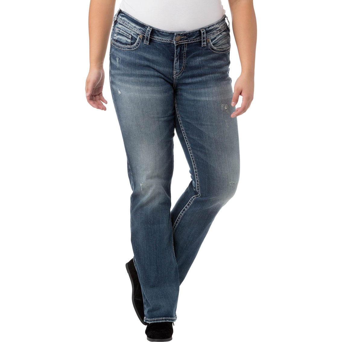 Silver Jeans Plus Size Tuesday Mid Bootcut Low Rise Jeans | Jeans ...
