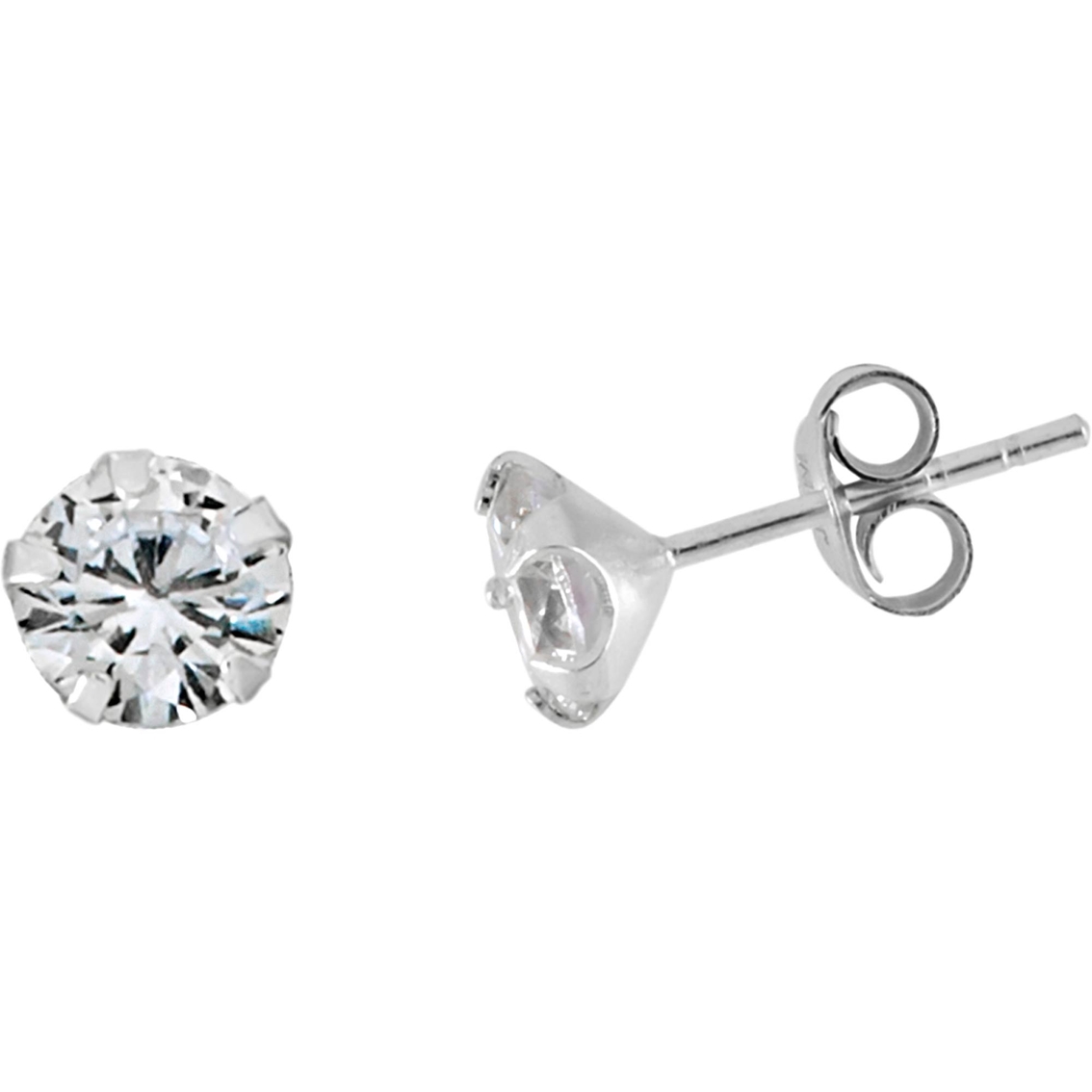 6mm Round Cubic Zirconia Stud Earrings | Fashion Earrings | Jewelry ...