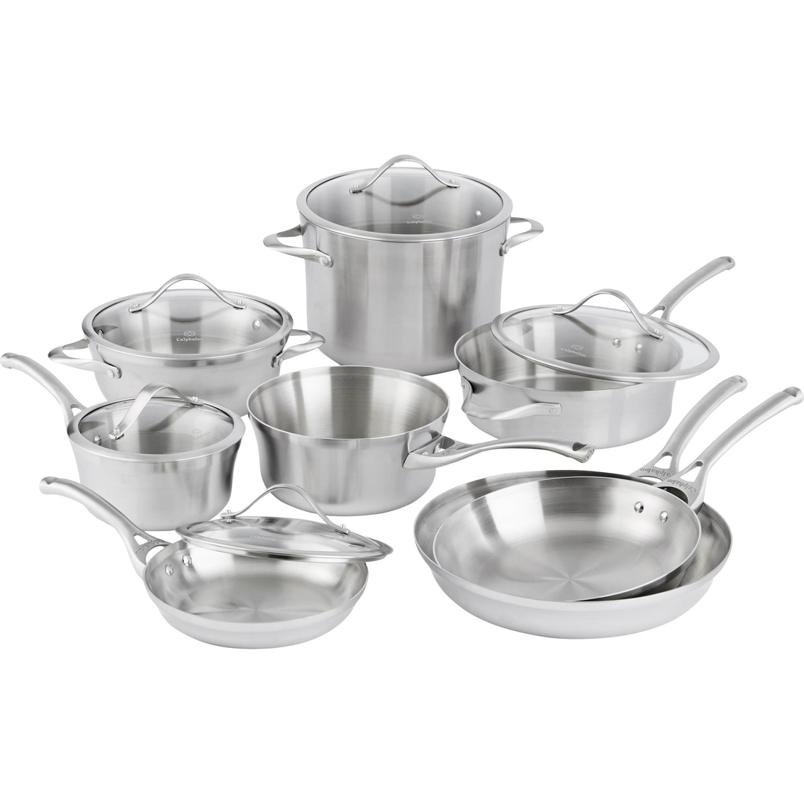 Calphalon Contemporary Stainless Steel 13 Pc. Cookware Set, Stainless  Steel, Household