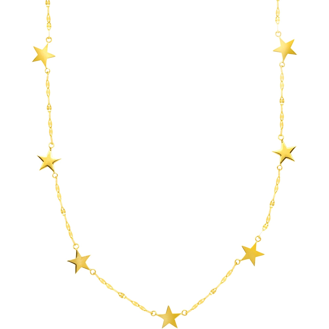 14k Yellow Gold 7 Star Station Necklace | Gold Necklaces & Pendants ...