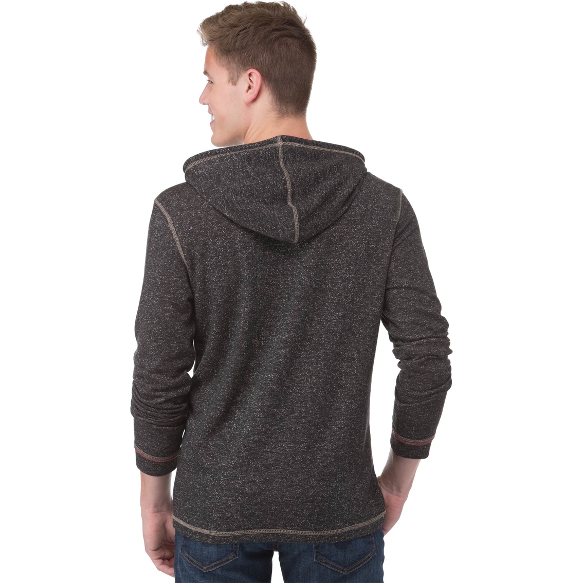 Unzipped Hoodie with Check Pocket - Image 2 of 2