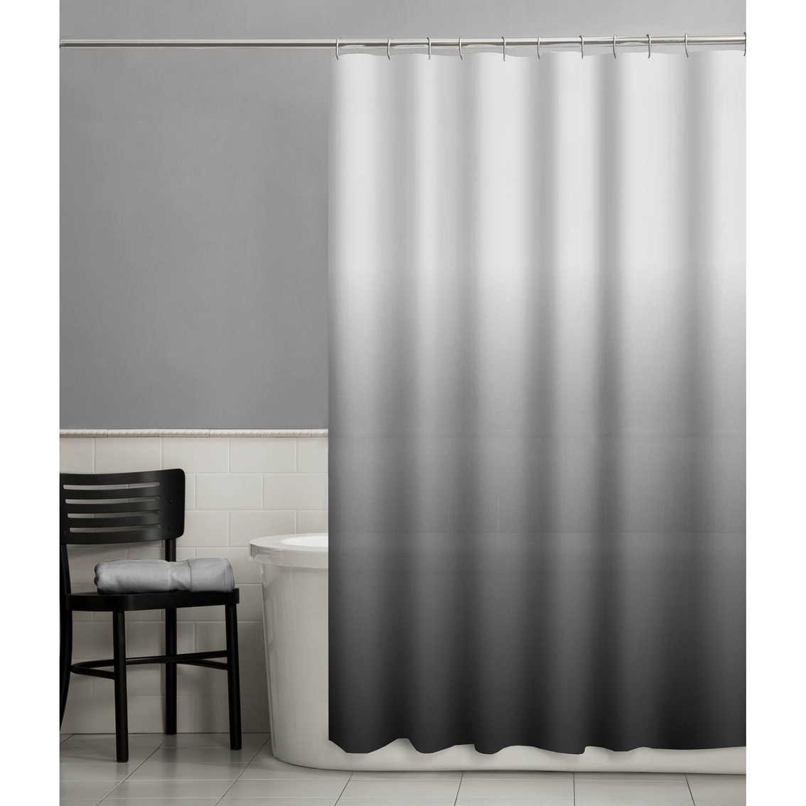 Maytex Happy PEVA Shower Curtain, Black - Image 3 of 3
