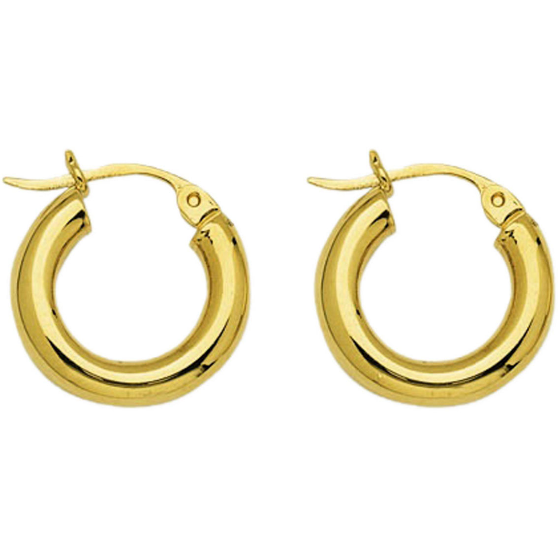 10k Yellow Gold Polished Hoop Earrings | Gold Earrings | Jewelry ...