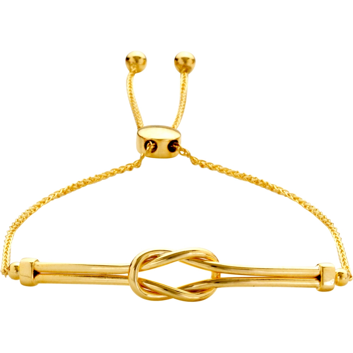14k Yellow Gold Polished Love Knot Bolo Bracelet | Gold Bracelets