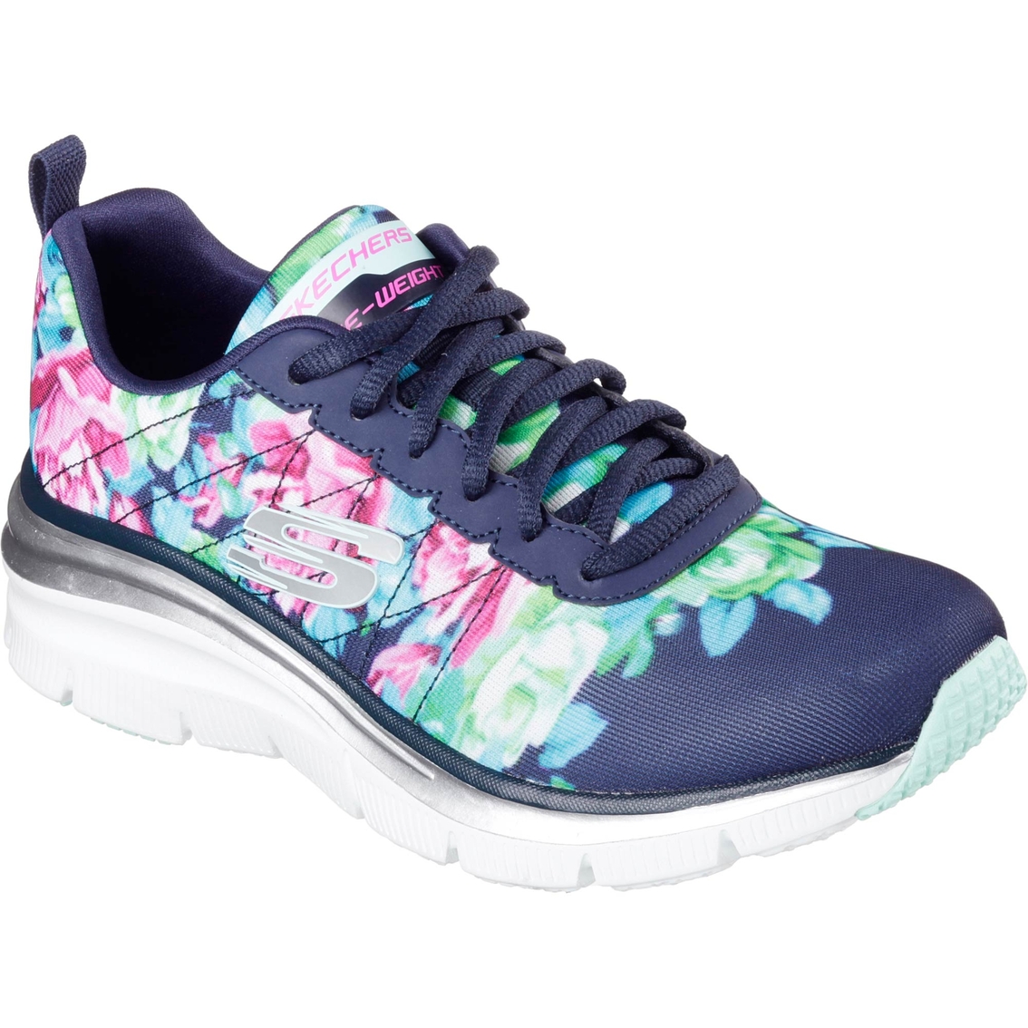 Skechers Sport Fashion Fit Floral Print Mesh Sneakers, Sneakers, Shoes