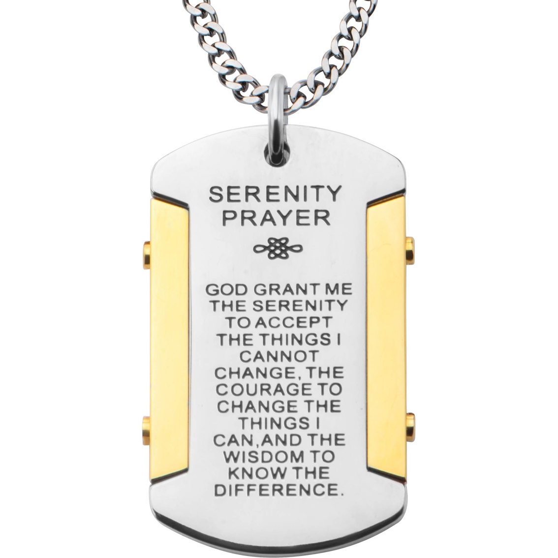 serenity prayer dog tag necklace