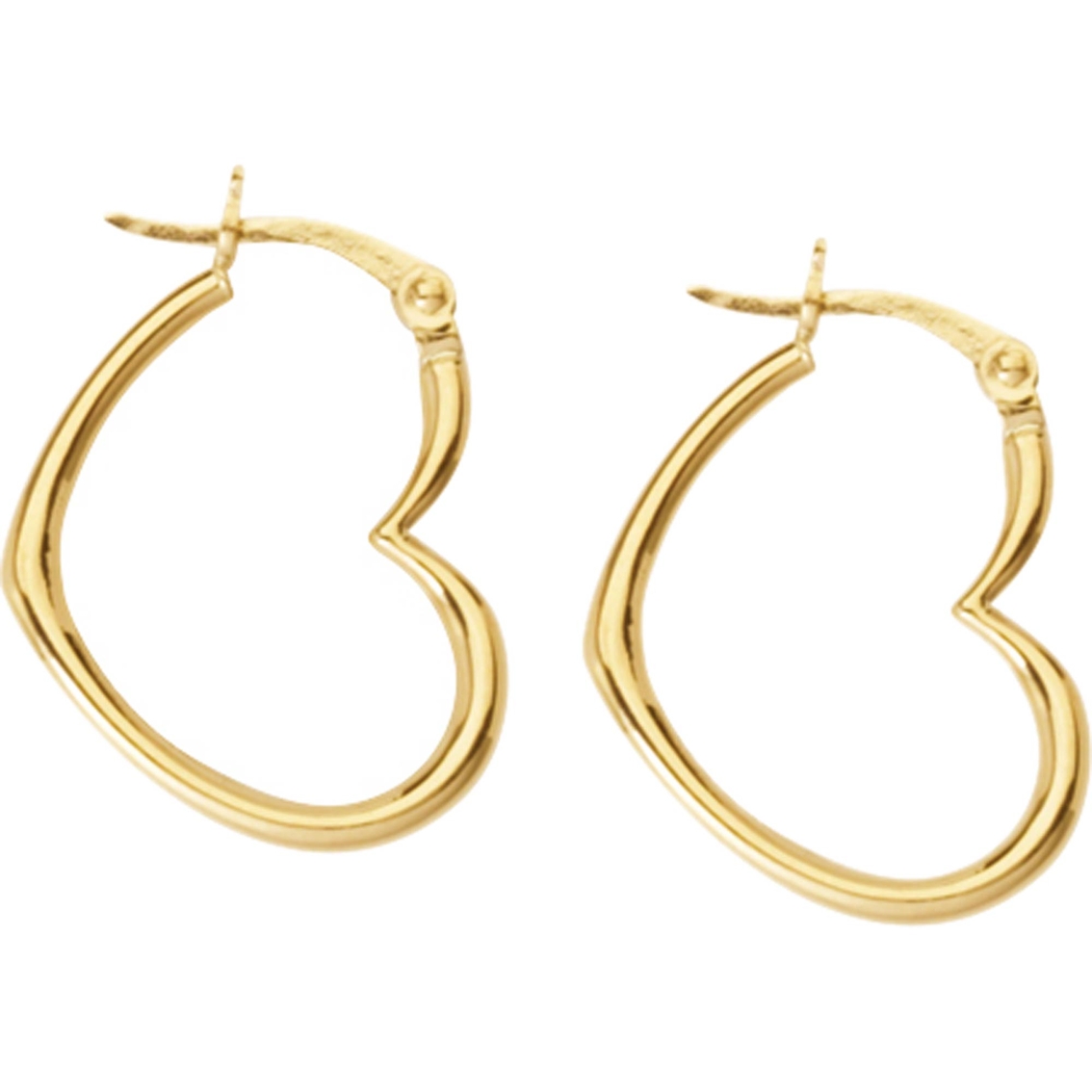 14k Yellow Gold Heart Shape Hoop Earrings | Gold Earrings | Jewelry ...