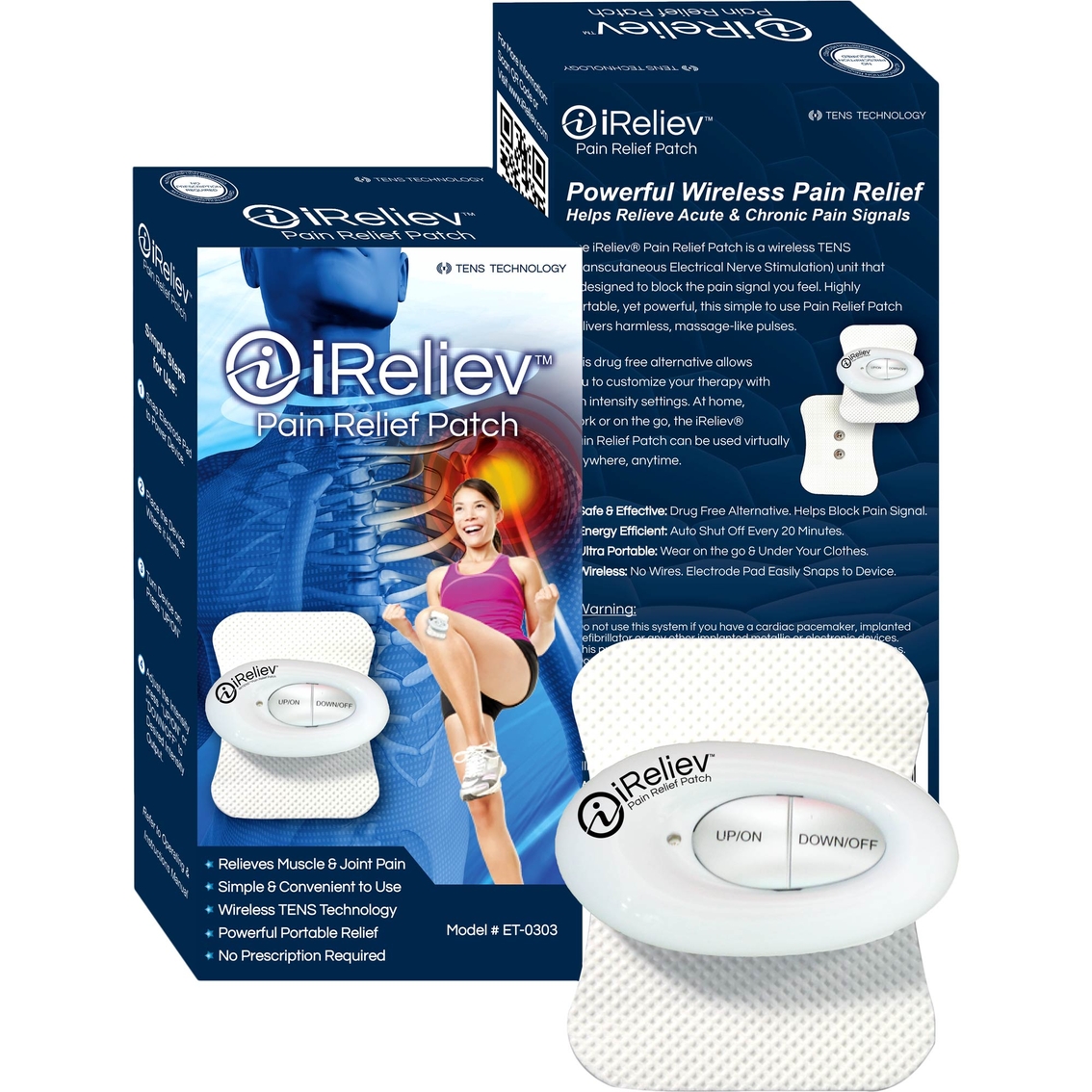 iReliev Mini Pain Relief Patch, Wireless TENS Unit for Spot Pain Relief