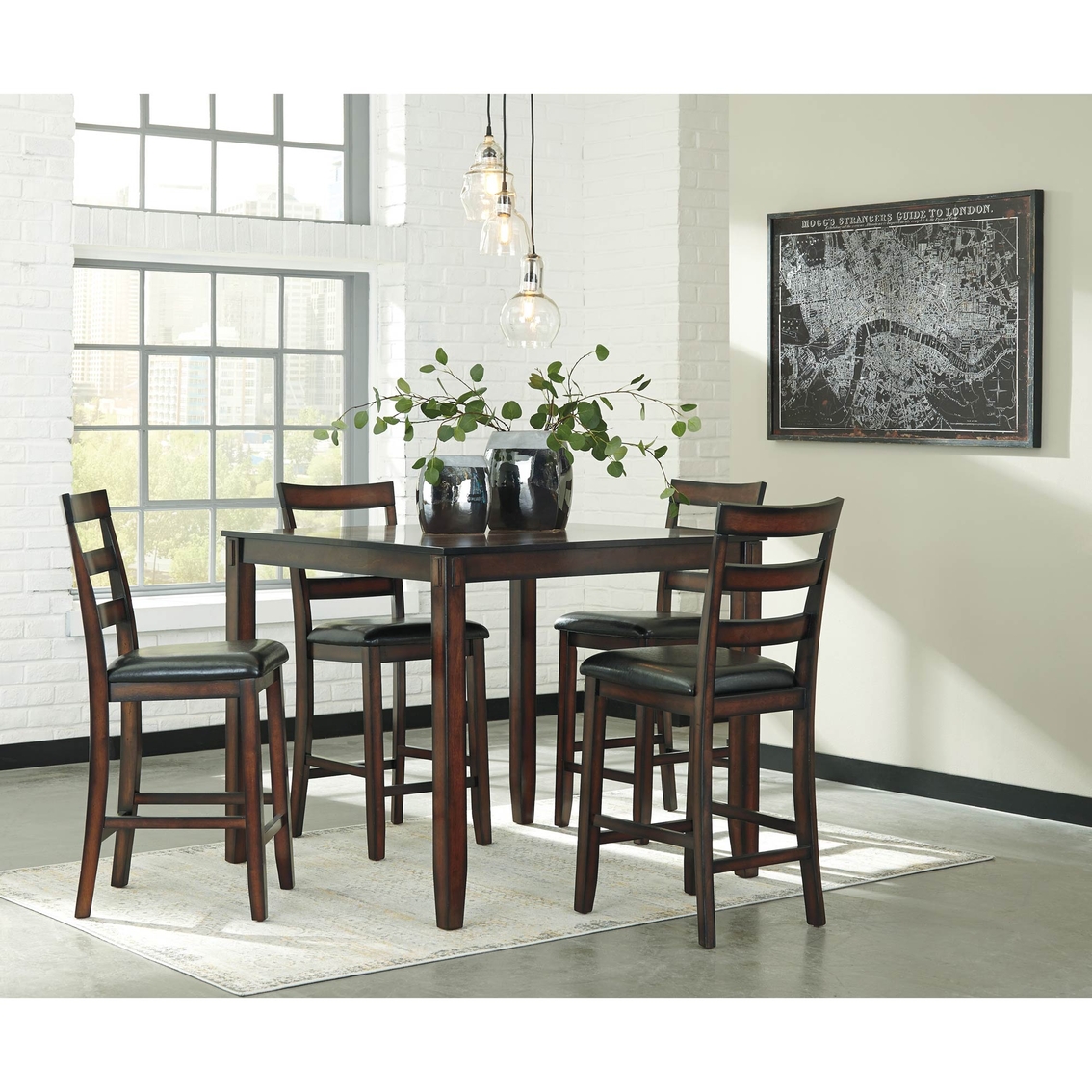 Signature Design by Ashley Covair 5 Pc. Square Counter Height Dining Set - Image 2 of 2