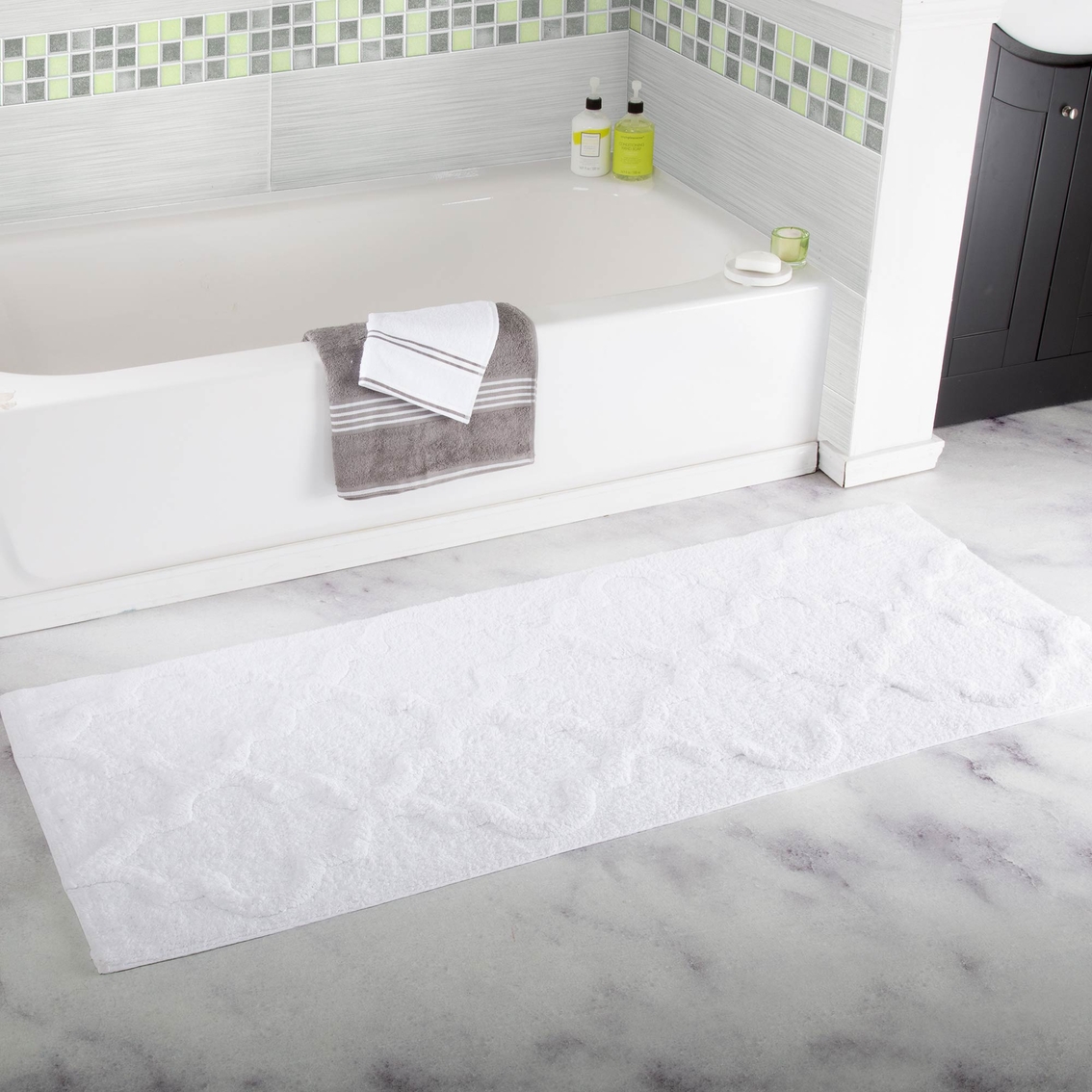 Lavish Home Trellis Bath Mat - Image 2 of 2