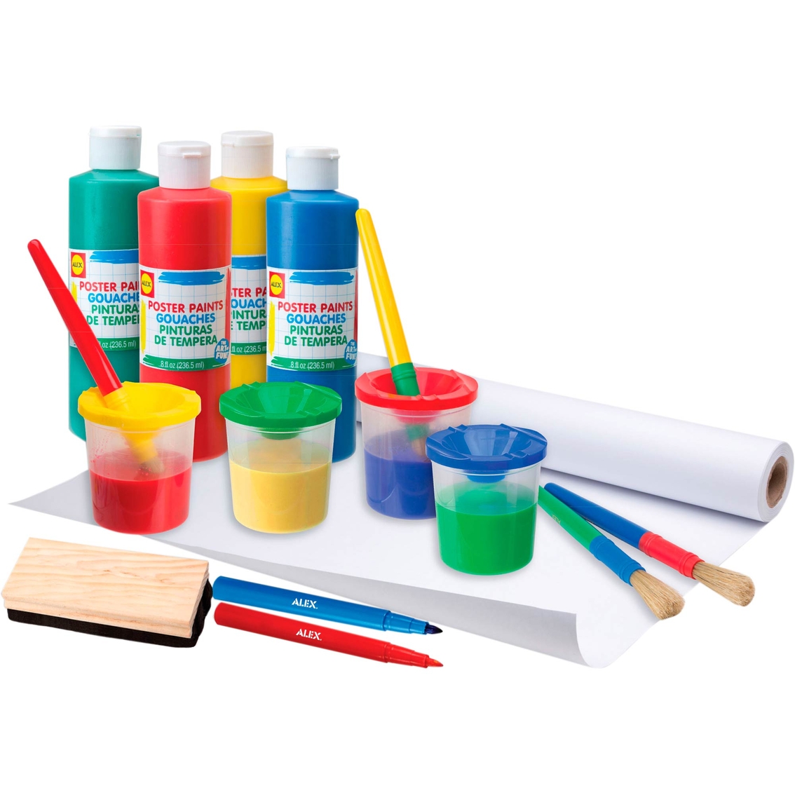 Melissa & Doug Easel Accessory Set - Paint, Cups, Brushes, Chalk