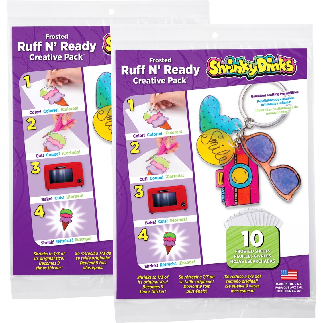 Shrinky Dinks Shrinkable Plastic Frosted Ruff N' Ready Creative Pack 10  Sheets 