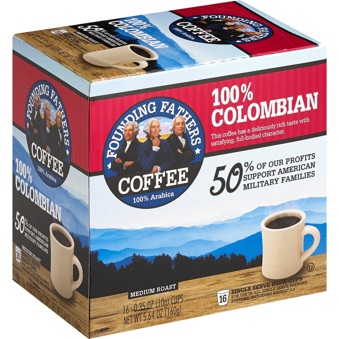 Founding Fathers Coffee Colombian Single Serve K-Cups 16 pk.