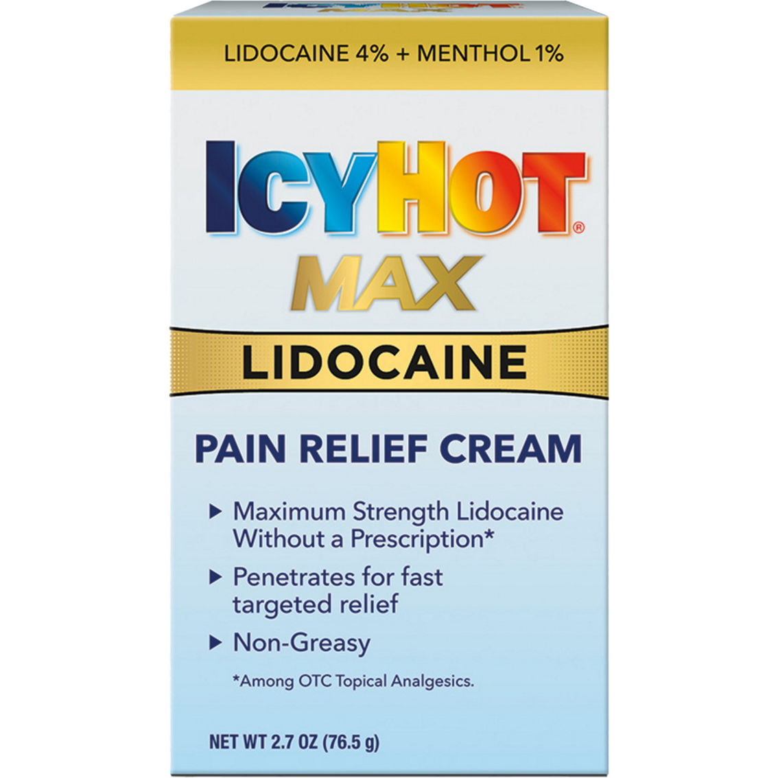 Icy Hot Lidocaine Cream Pain Relievers Beauty Health Shop