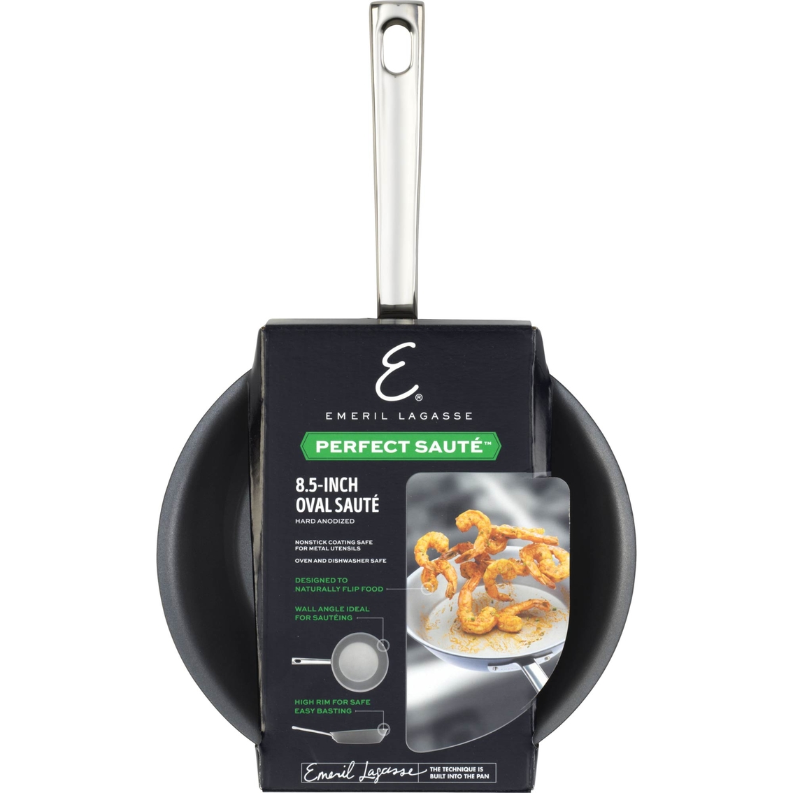 Emeril Lagasse Dishwasher Safe Nonstick Hard Anodized Oval Perfect Saute Pan, Sauce & Steamer Pots, Household