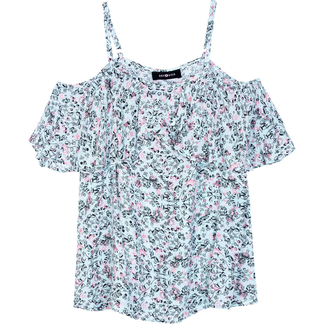 Amy Byer Girls Ditsy Floral Top | Girls 7-16 | Clothing & Accessories ...