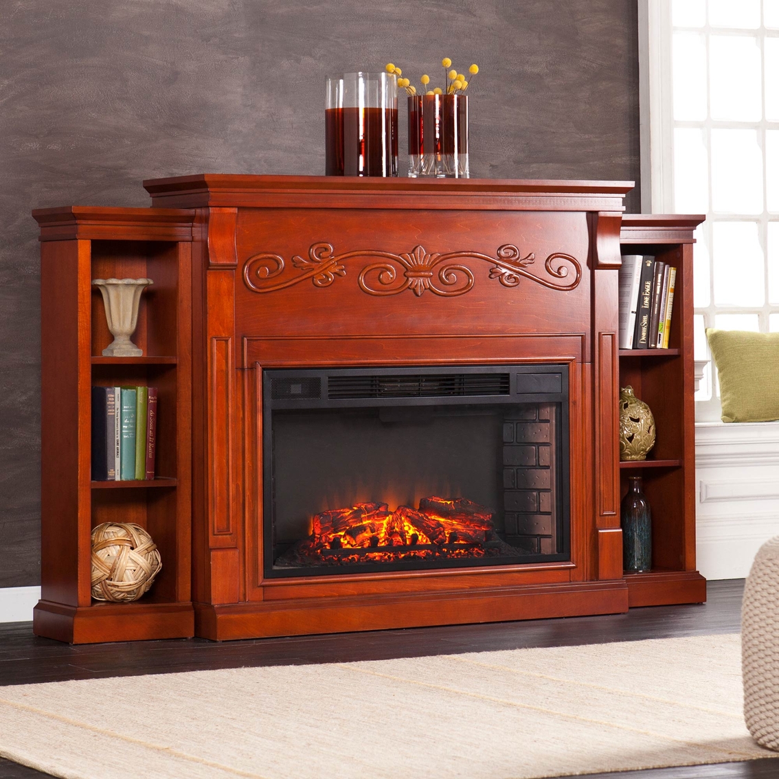 Bookcase Electric Fireplace Another Home Image Ideas