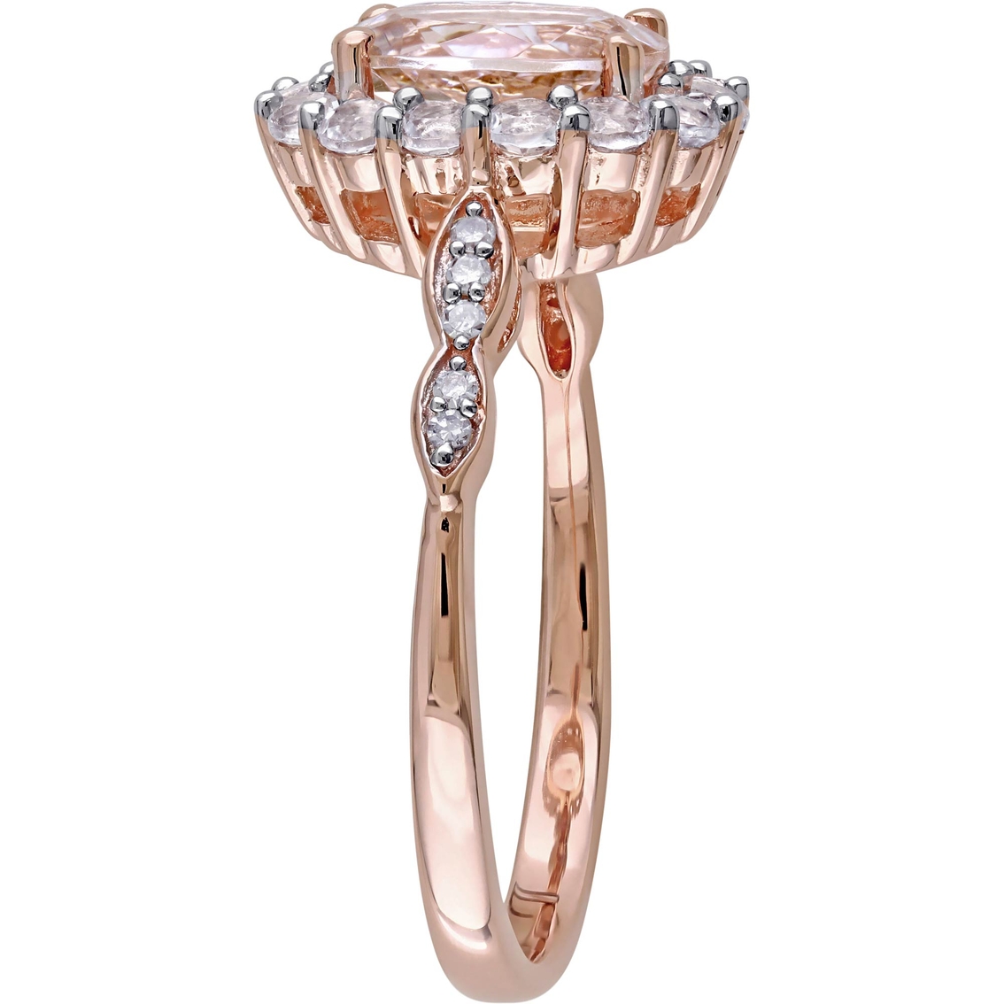 Sofia B. 14K Rose Gold Morganite, Topaz and Diamond Accent Vintage Ring - Image 2 of 3