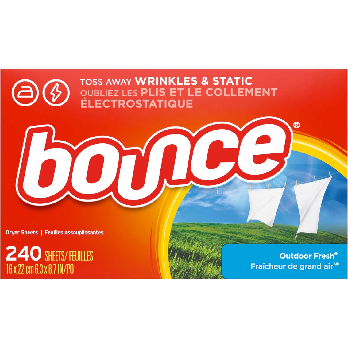 Bounce Outdoor Fresh Fabric Softener Dryer Sheets 240 ct.