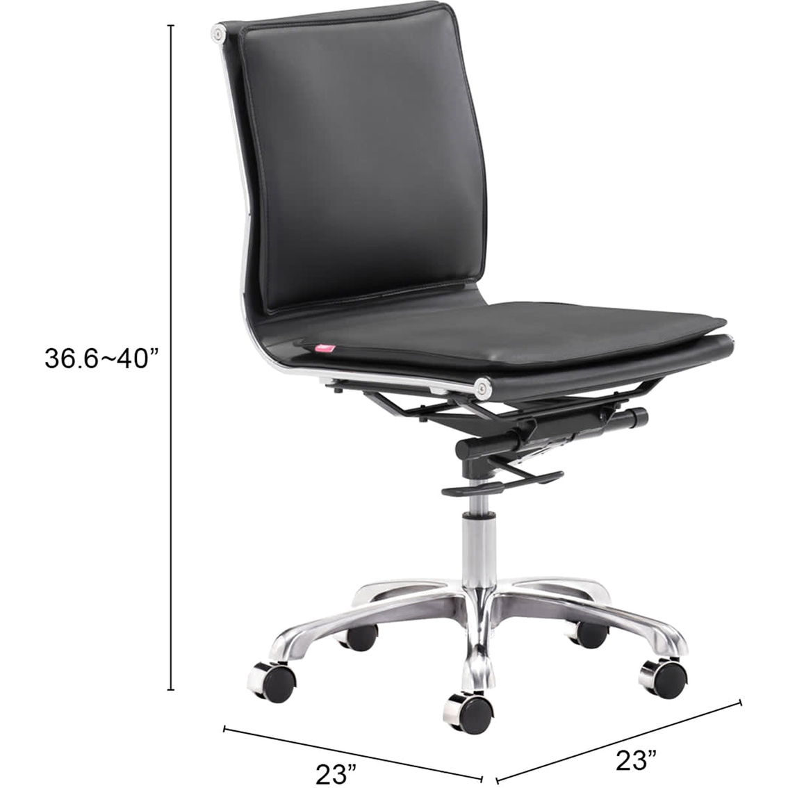 Zuo Lider Plus Armless Office Chair - Image 5 of 7