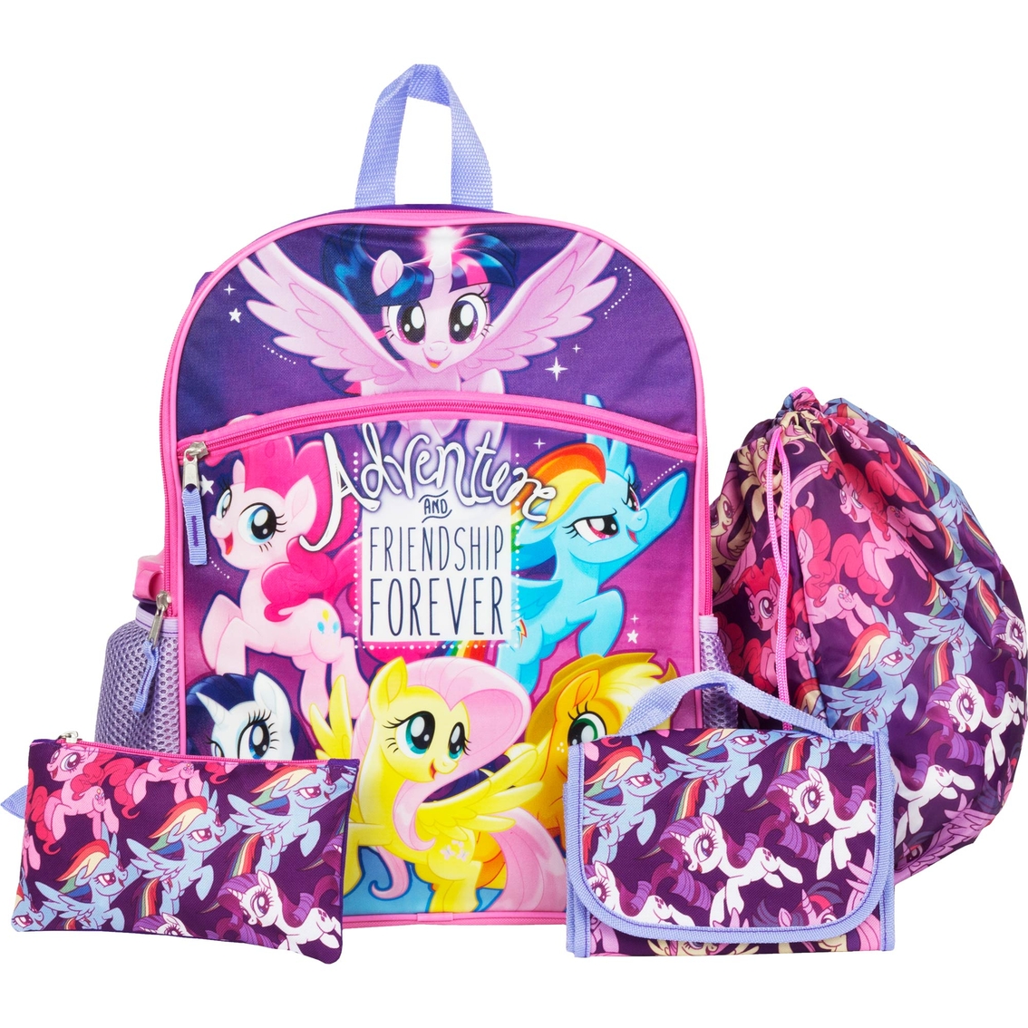 NEW My Little Pony Backpack 16" Large School Backpack Lunch Bag 2 pcs Set 