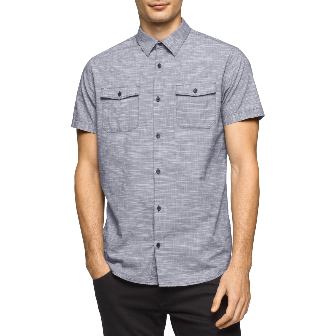 Calvin Klein Jeans Cross Hatch Slub Shirt | Shirts | Clothing ...