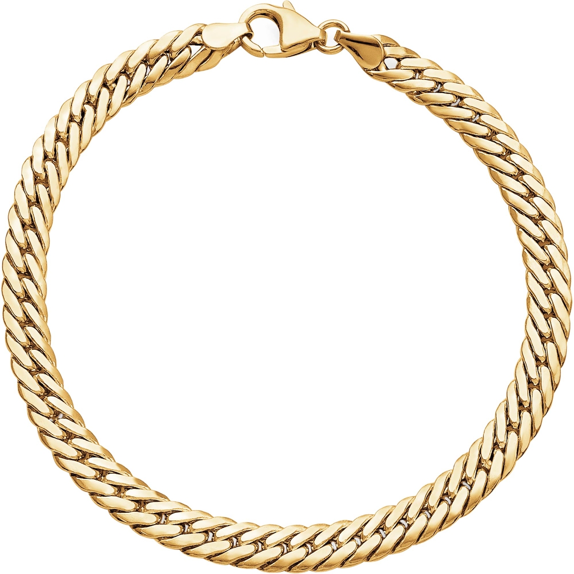 10k Yellow Gold Semi-solid 5.6mm Double Curb Link Bracelet | Men's ...