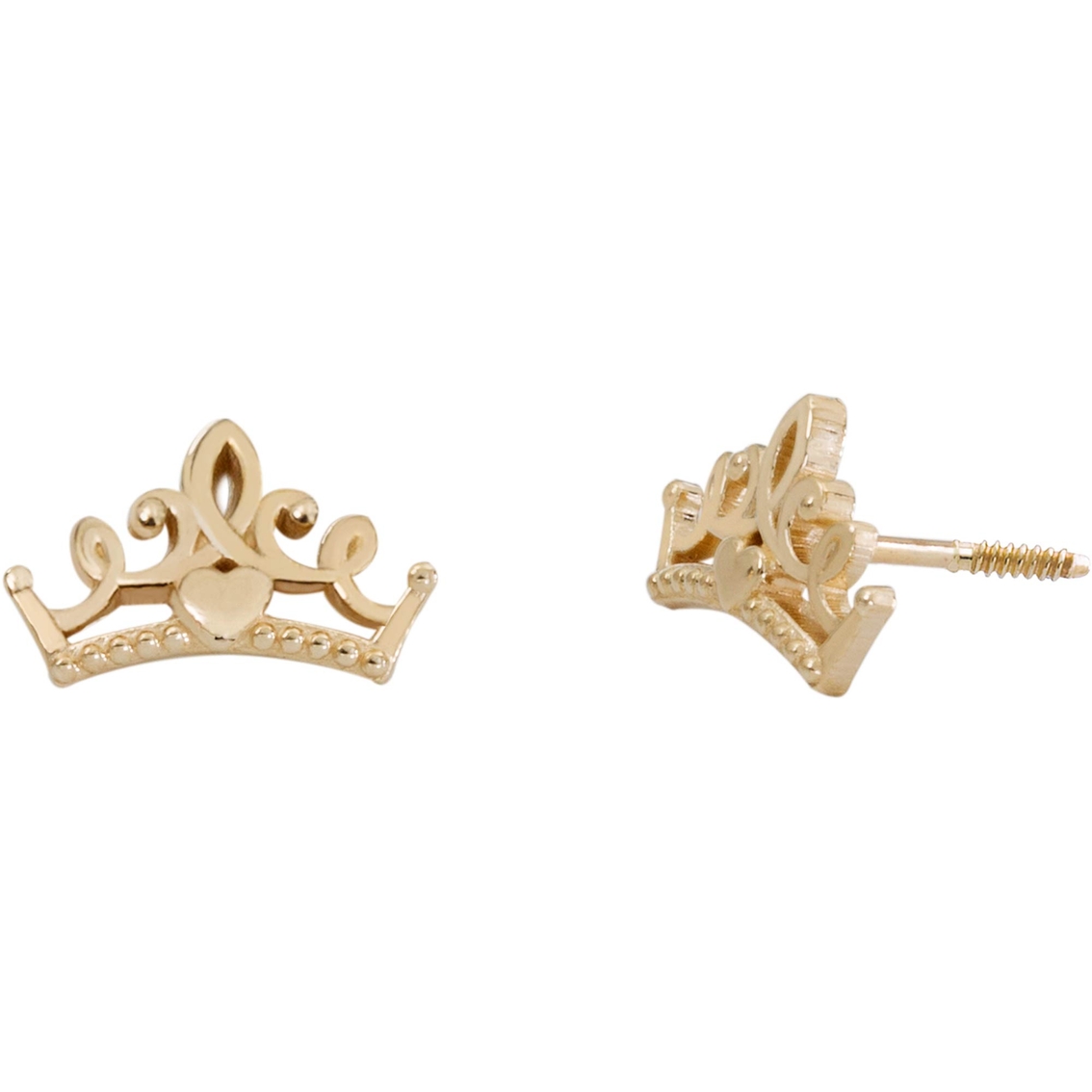 Disney 14k Gold Princess Crown Stud Earrings | Children's Earrings ...