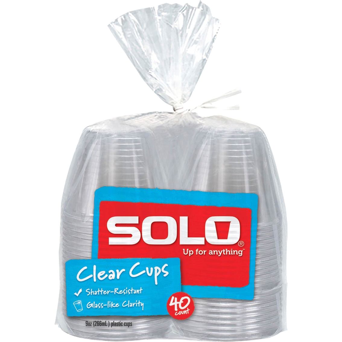 Solo 9 Oz. Plastic Clear Cups 40 Pk., Disposable Tableware & Napkins, Household