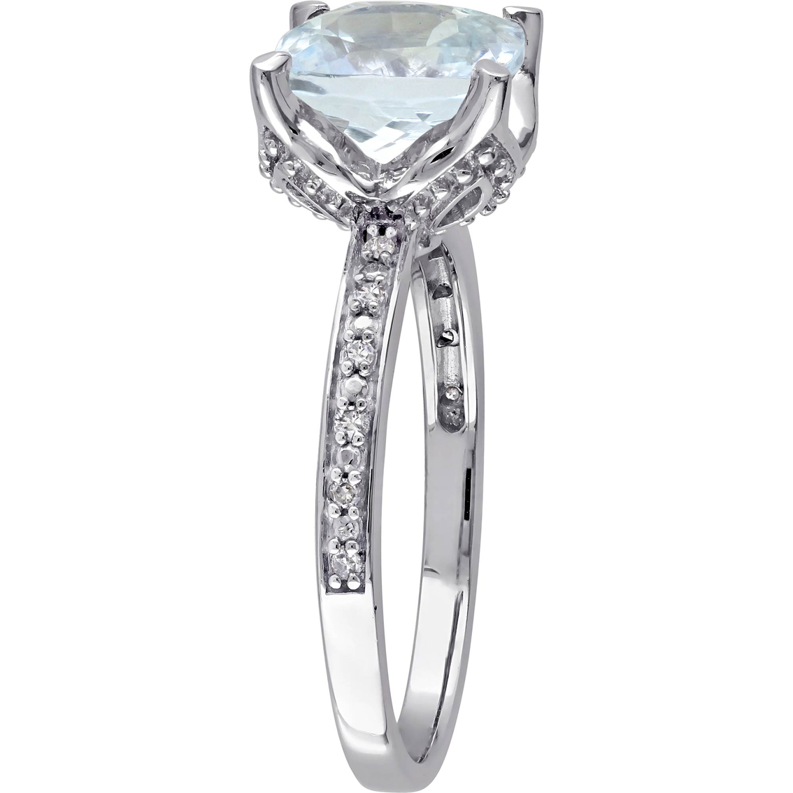 Sofia B. Aquamarine and Diamond Accent Ring in 10K White Gold - Image 2 of 3